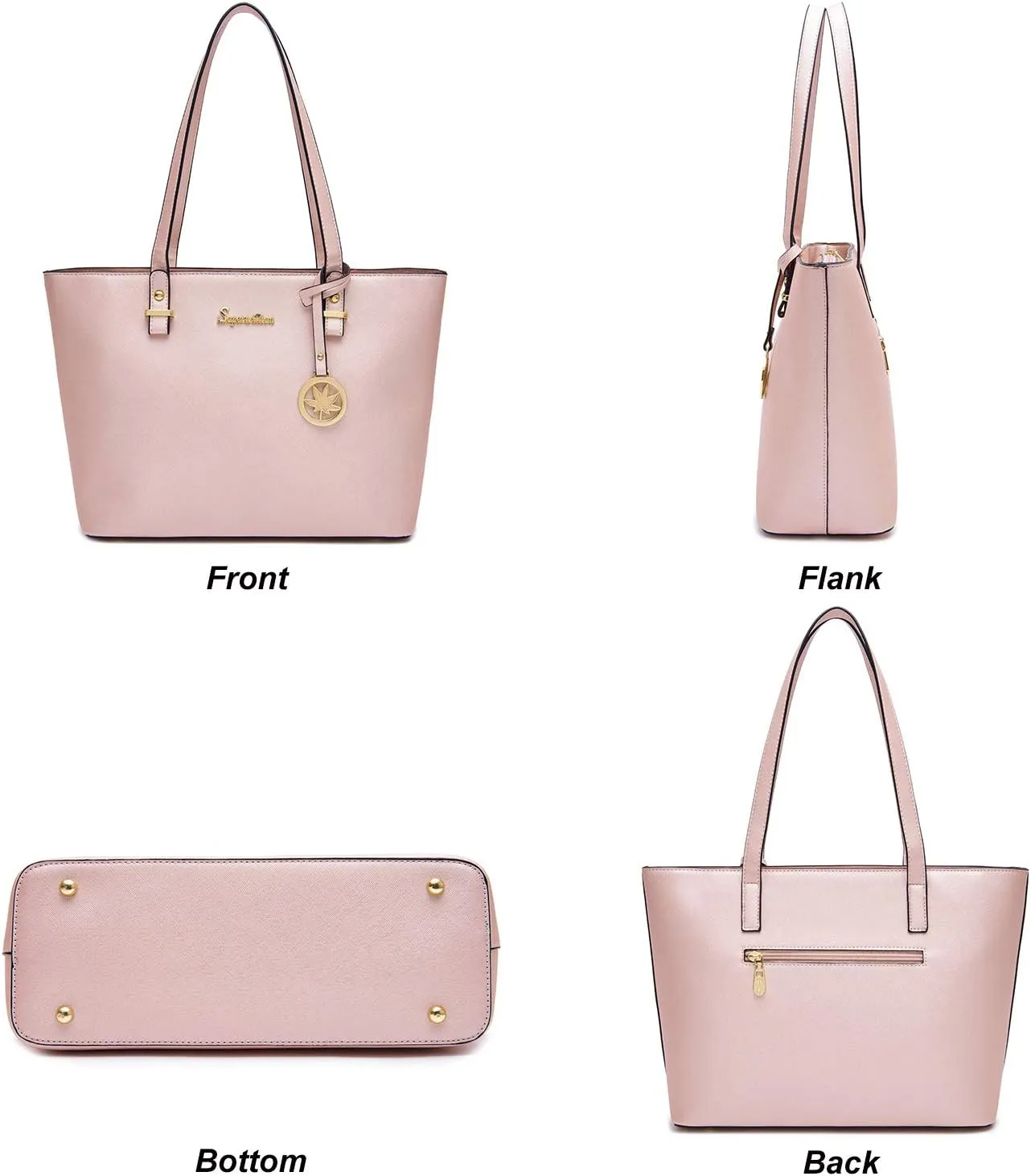 Soperwillton Handbag for Women Wallet Tote Bag Shoulder Bags Top Handle Satchel 5pcs Purse Set