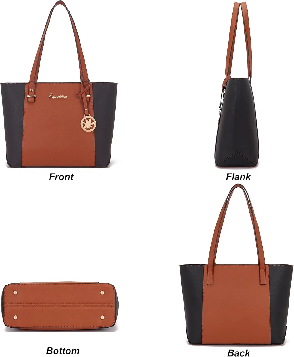 Soperwillton Handbag for Women Wallet Tote Bag Shoulder Bags Top Handle Satchel 5pcs Purse Set