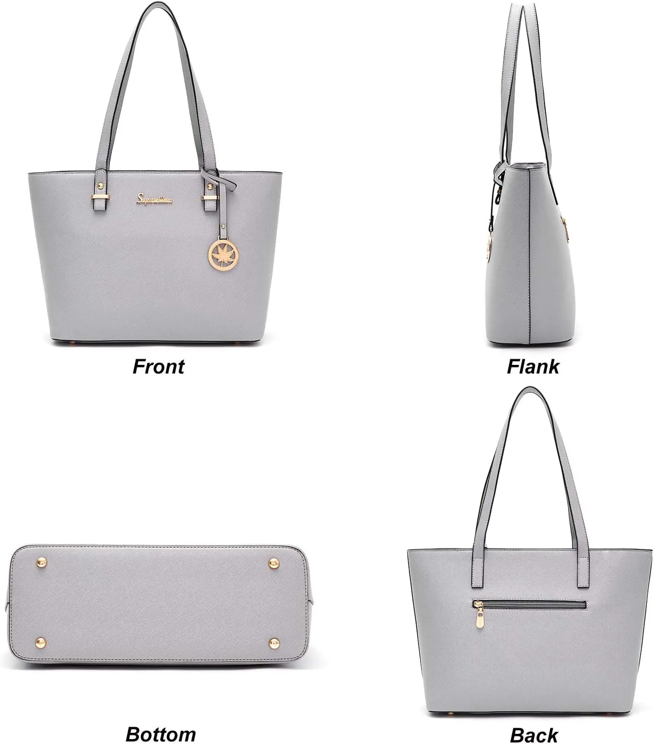 Soperwillton Handbag for Women Wallet Tote Bag Shoulder Bags Top Handle Satchel 5pcs Purse Set