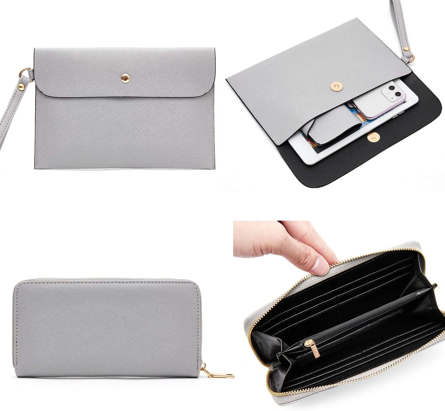 Soperwillton Handbag for Women Wallet Tote Bag Shoulder Bags Top Handle Satchel 5pcs Purse Set