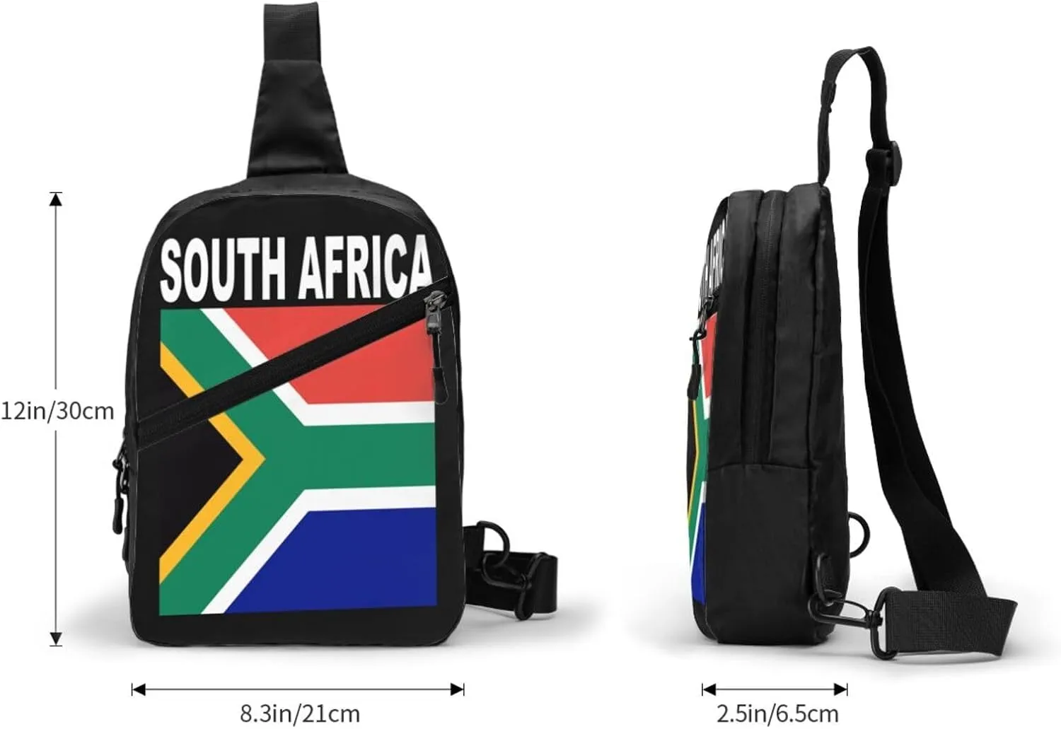 South Africa Flag Crossbody Bag Portable Sling Bags Foldable Chest Daypack Reusable Sports Shoulder Backpack Diagonally Casual Rucksack Travel Bag
