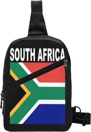 South Africa Flag Crossbody Bag Portable Sling Bags Foldable Chest Daypack Reusable Sports Shoulder Backpack Diagonally Casual Rucksack Travel Bag