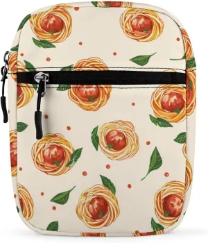 Spaghetti Meatballs Pattern Sling Backpack Crossbody Waist Pack Chest Bag Fanny Pack Chest Daypack for Travel Sports Hiking