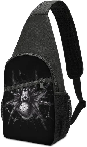 Spider Animal Motif Crossbody Sling Bags Chest Shoulder Backpack DayPack Handbag