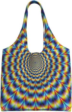 spiral optical illusion gif Print Classic Soft Grocery Cloth Bag Aesthetic Tote Bag For Beach Travel Shopping