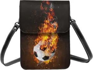 Sport Balls Football Champ Winner Leather Crossbody Phone Purse for Women Cute Wallet Bags Lightweight Mini Sling Bag