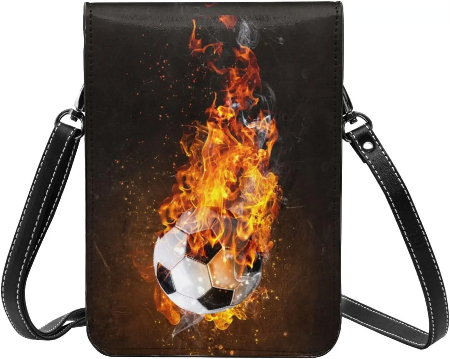 Sport Balls Football Champ Winner Leather Crossbody Phone Purse for Women Cute Wallet Bags Lightweight Mini Sling Bag