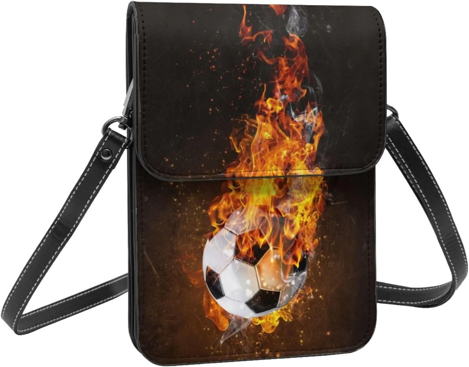 Sport Balls Football Champ Winner Leather Crossbody Phone Purse for Women Cute Wallet Bags Lightweight Mini Sling Bag