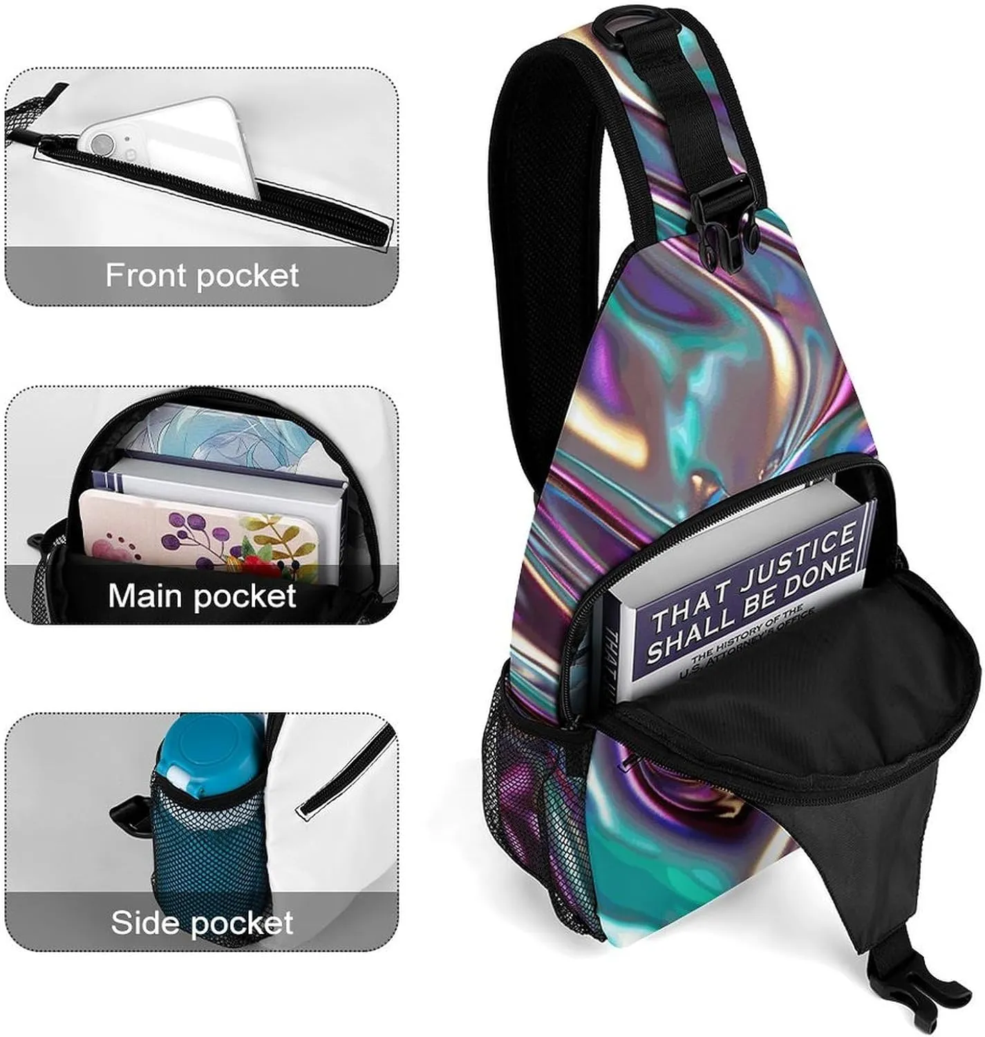 Spring Daisy Flowers Sling Bag Crossbody Bags Cross Body Bag Fanny Packs Chest Bags Sling Purses for Travel