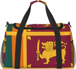 Sri Lanka Flag print Large Canvas Travel Duffel Bag Weekender Bags for Women Overnight Bag Carry On Tote Bag