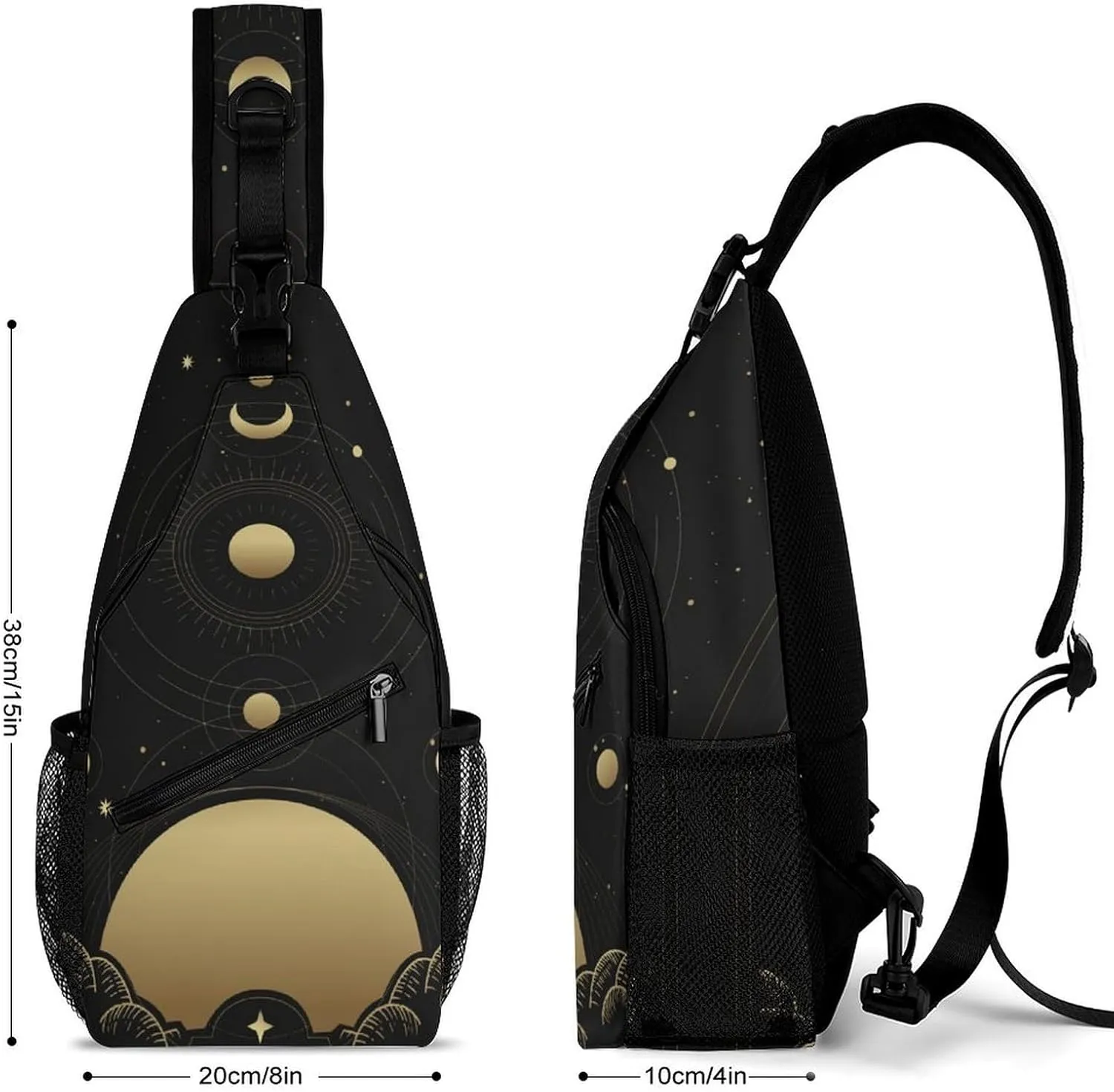 Star-planets-print Sling Bag Crossbody Chest Bag Shoulder Bag For Travel Hiking Cycling Camping