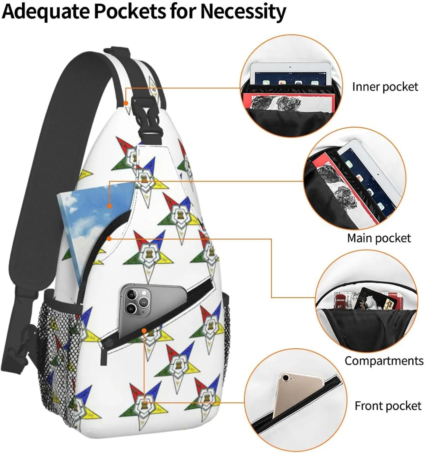 Stars Eastern Stars Crossbody Chest Bag Lightweight Sling Daypackstravel Hiking Cycling For Men Women