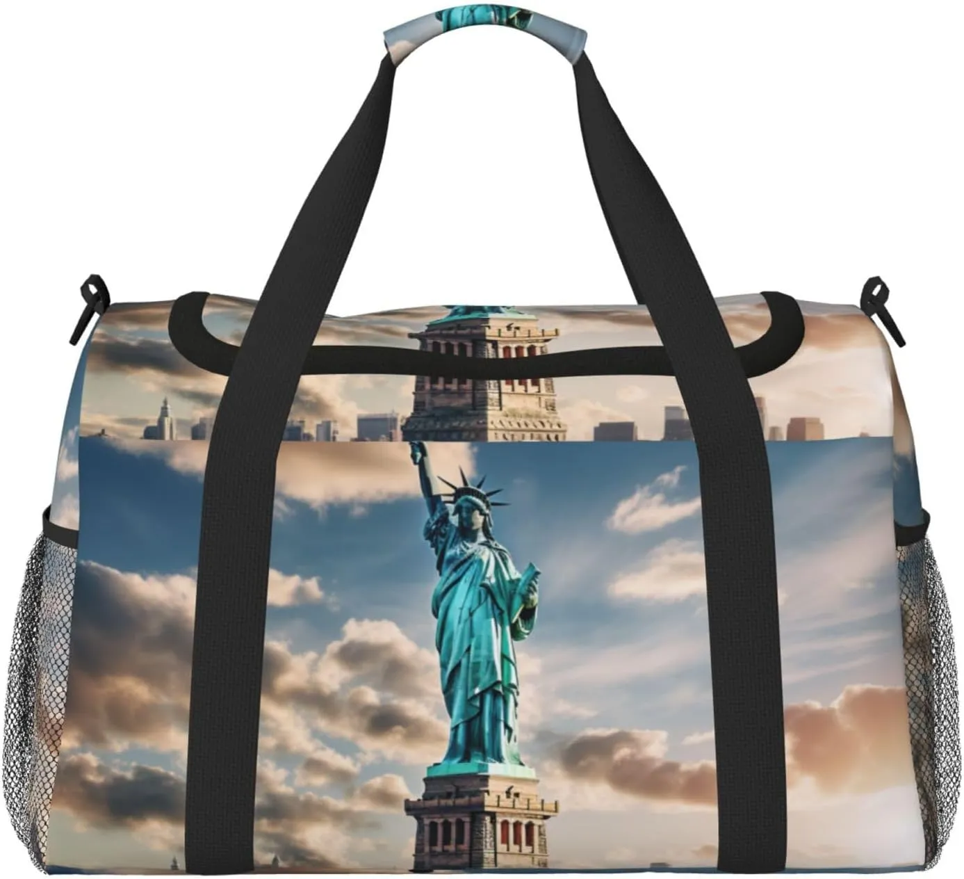 Statue of Liberty in NYC print Overnight Bags for Women and Men Shoulder Bag Carry On Bag for Traveling Travel Essentials