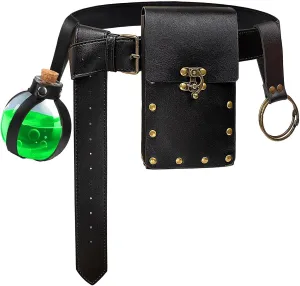 Steampunk Fanny Pack Belt Pouch Phone Purse Magic Corked Potion Bottle Festival Medieval Renaissance Costume Retro Accessory