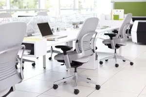 Steelcase Leap Office Chair, Black Frame and Buzz2 Burgundy Fabric