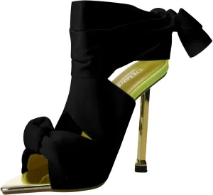 Stiletto Sandals for Women Fashion Casual Cross Straps Lace up Hollow Thin High Heel Shoes Summer Solid Pointed Toe Open Toe Heeled Sandals