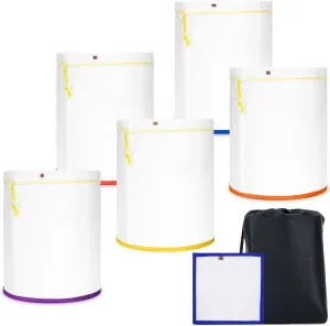 Straining Bags - 5 Gallon Mesh Filter Bags (5-Pack) with Drawstring, Micron Filter Screen and Storage Pouch (220 to 25-Micron)