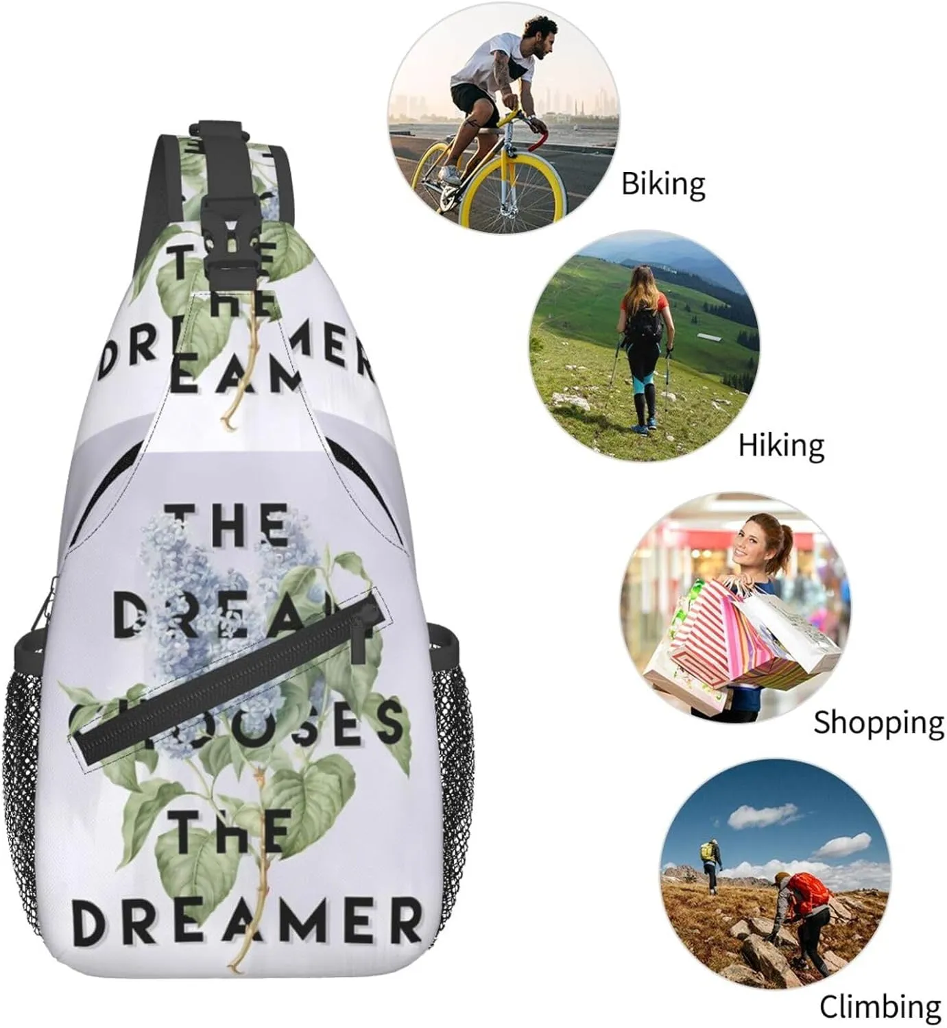 Strange The Dreamer Chest Sling Bag Crossbody Shoulder Backpack Bag Gym Cycling Travel Hiking Daypack Cross Bag