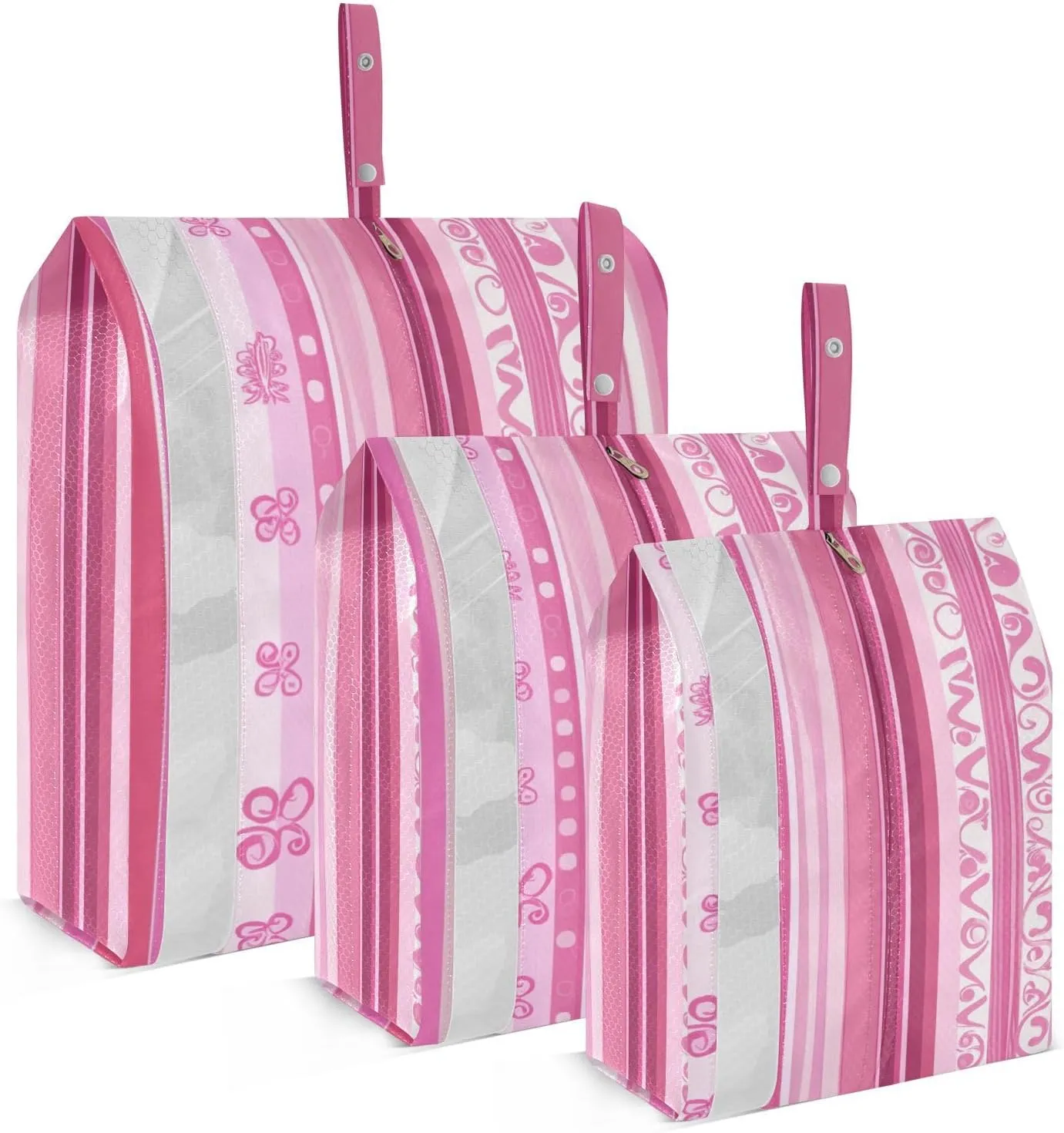 strips Rose Pink3 Piecing Packing Travel Bag Stackable Suitcase Organizer Bag Set Travel Bag Organizer Storage For Bedroom