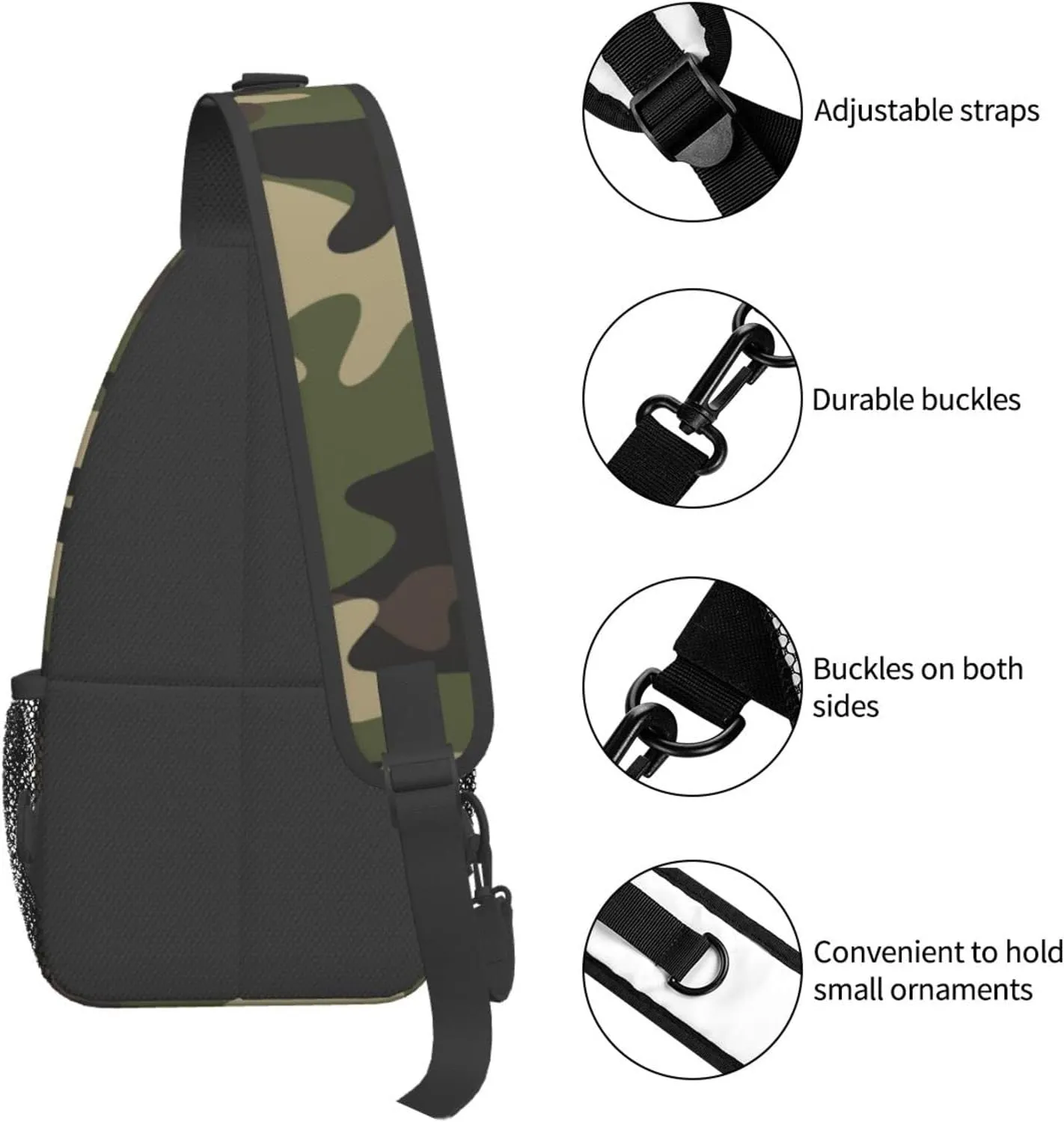 Stylish Chest Sling Bag Crossbody Shoulder Backpack Adjustable Lightweight Travel Hiking Casual Daypack Unisex