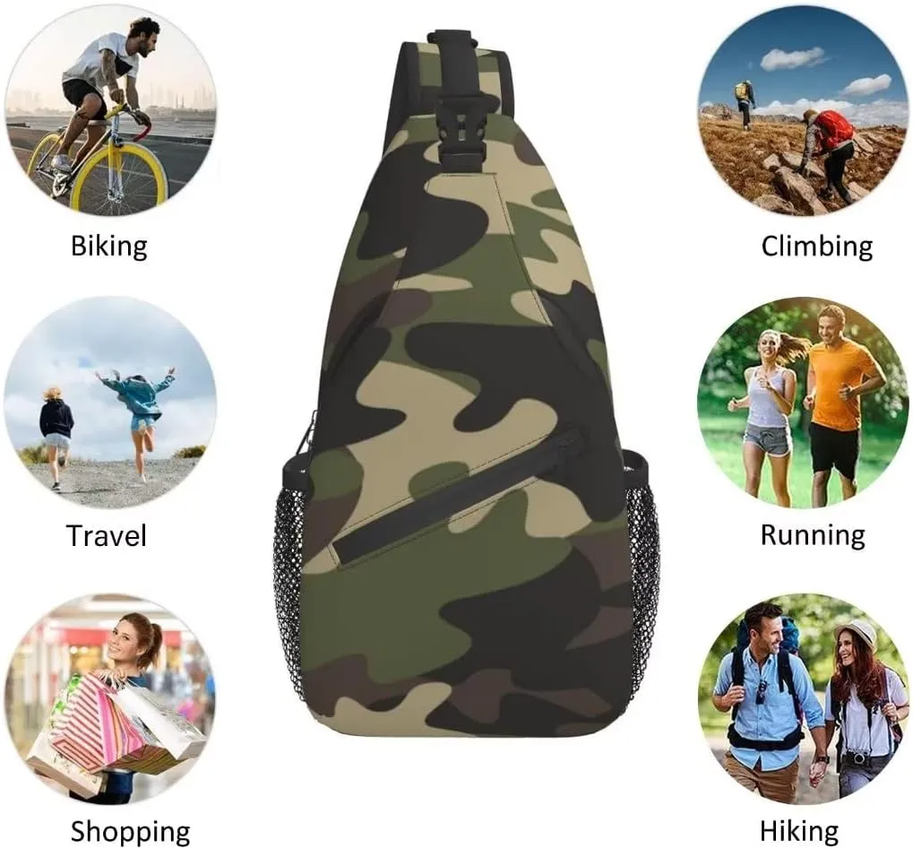 Stylish Chest Sling Bag Crossbody Shoulder Backpack Adjustable Lightweight Travel Hiking Casual Daypack Unisex
