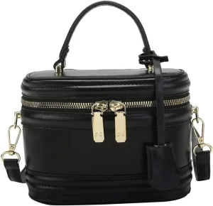 Stylish Women’s Retro Leather Bucket Satchel Crossbody Bag - White Fashion Tote Handbag