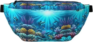 Submarine Coral Rays Large Crossbody Fanny Pack,Gifts For Enjoy Sports Festival Workout Traveling Running Casual