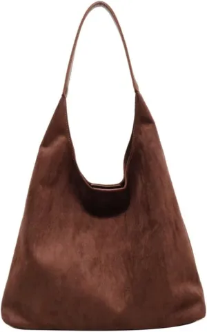 Suede Hobo Bags for Women - Retro Slouchy Office Shoulder Top-handle Tote Handbags