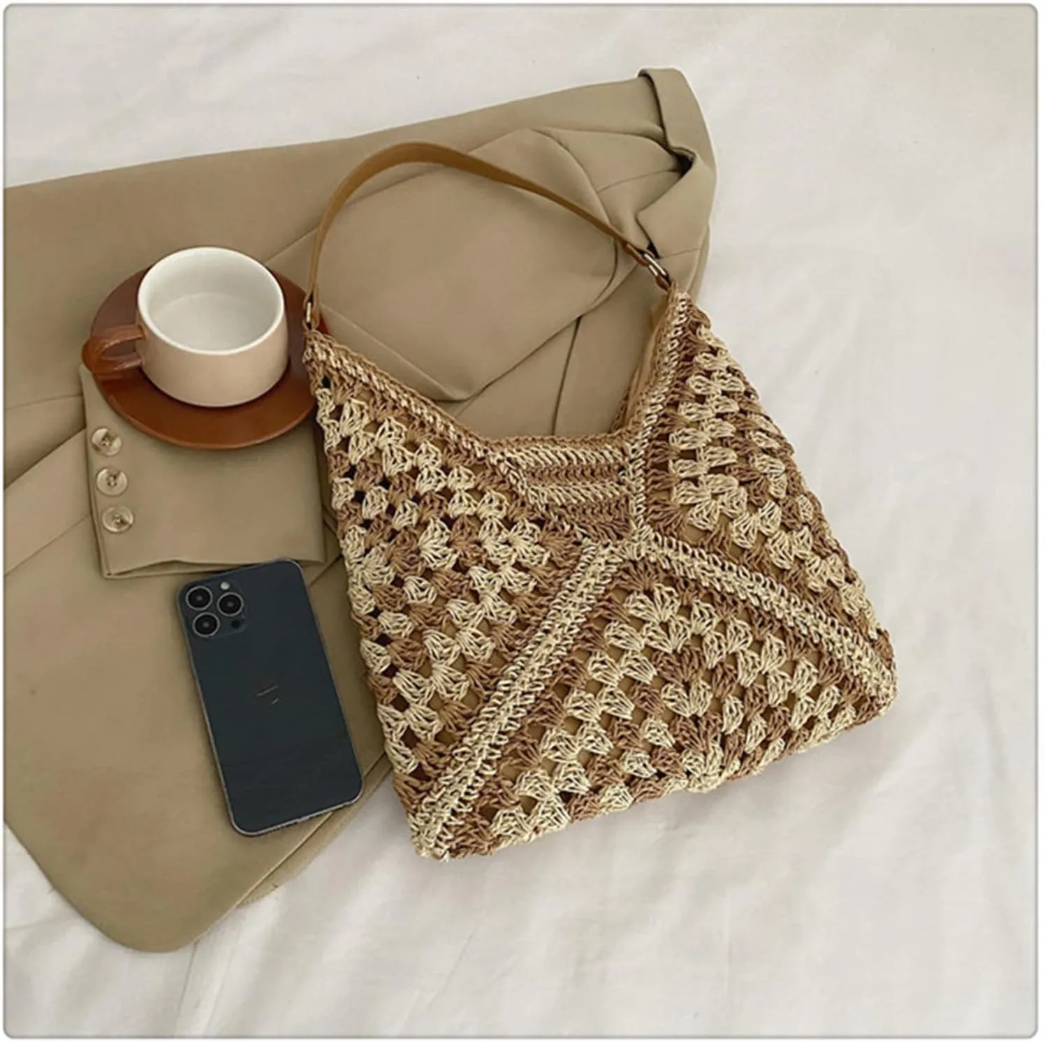 Suede purses for Women 2024 Slouchy Shoulder Bags Soft Leather hobo bag Brown Tote Handbag for Work Everyday