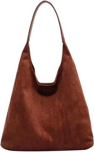 Suede Tote Bags for Women - Work & Office Bags, Slouchy Hobo Handbags, Fall Faux Suede Purse