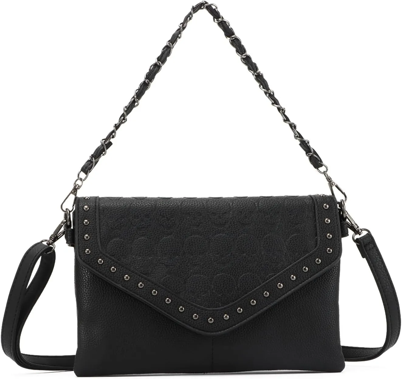 SUKUTU Women Skull Cross Body Bag Gothic Purse Vintage Punk Envelope Bag Classic Satchel Tote
