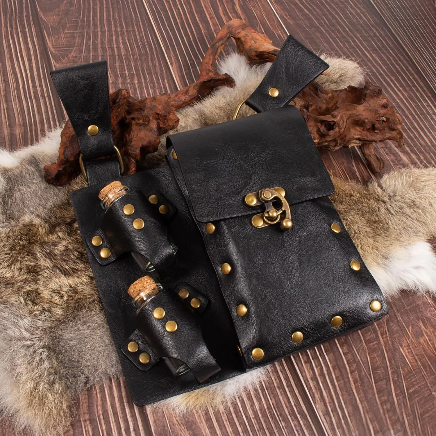 SUMGOGO Retro Belt Pouch Waist Bag Womens Fanny Pack Cellphone Holder Steampunk Medieval Renaissance Purse Costume Accessory
