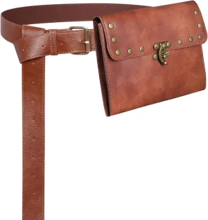 SUMGOGO Retro Belt Pouch Waist Bag Womens Fanny Pack Cellphone Holder Steampunk Medieval Renaissance Purse Costume Accessory