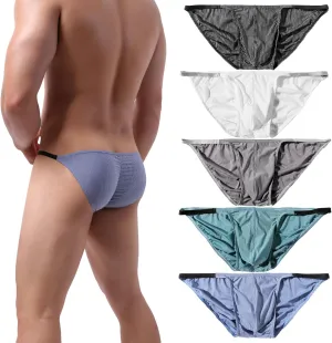 Summer Code Men's Sexy Briefs Elastic Ruched Back Bikini Underwear Pack