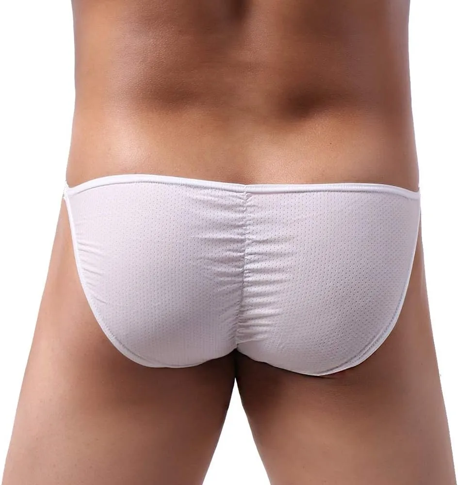 Summer Code Men's Sexy Briefs Elastic Ruched Back Bikini Underwear Pack
