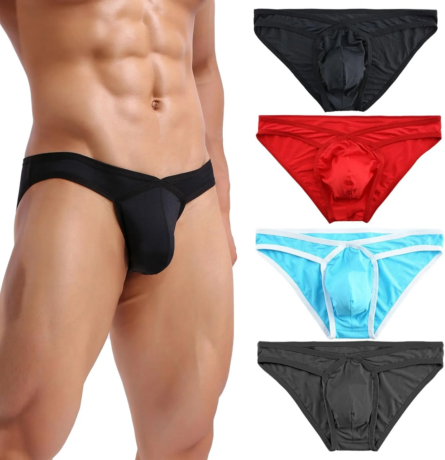 Summer Code Mens Sexy Micro Mesh Briefs Soft Breathable Bulge Pouch Underwear