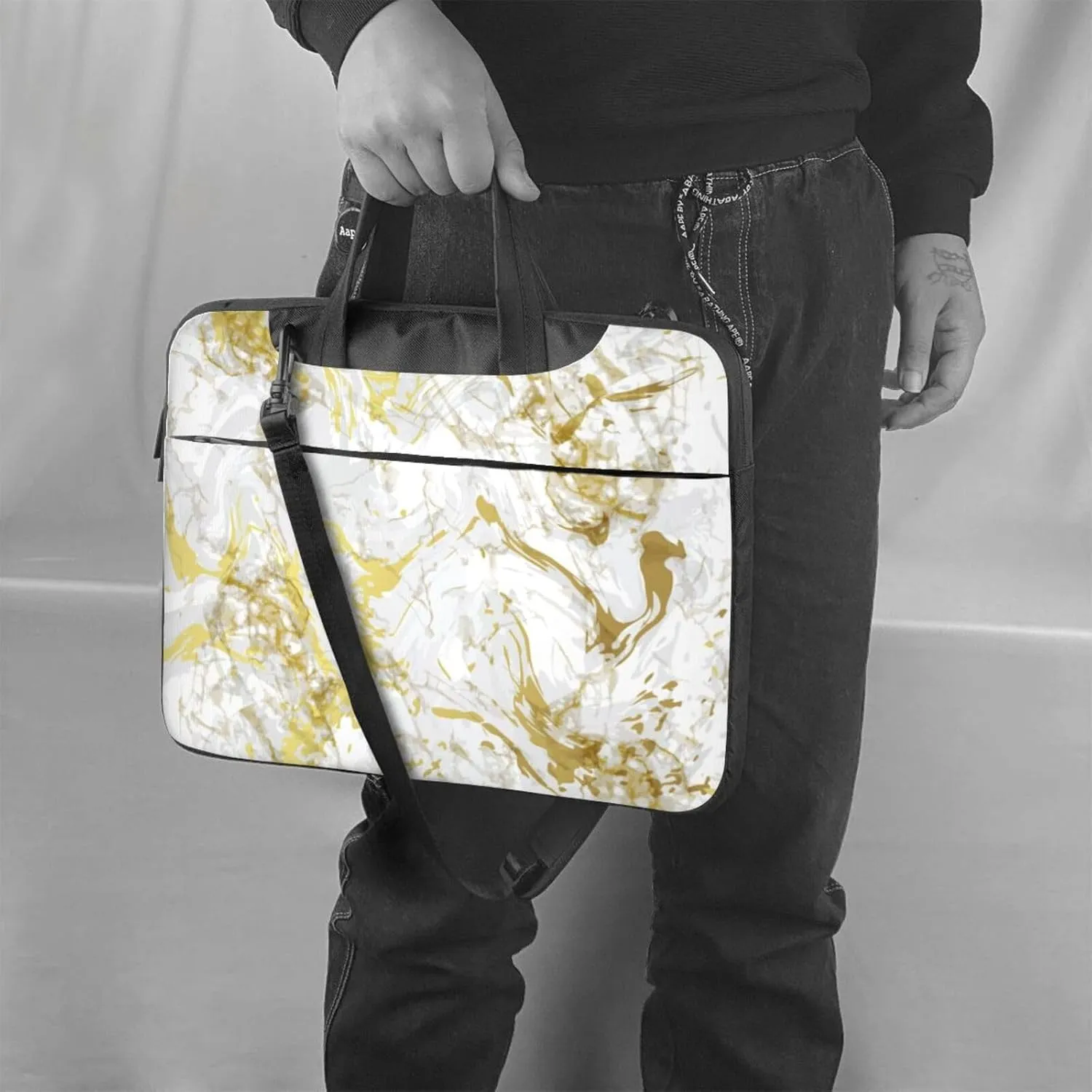Sun And Palm Trees Laptop Bag Classic Slim Briefcase Messenger Bag, Spacious, Ergonomic