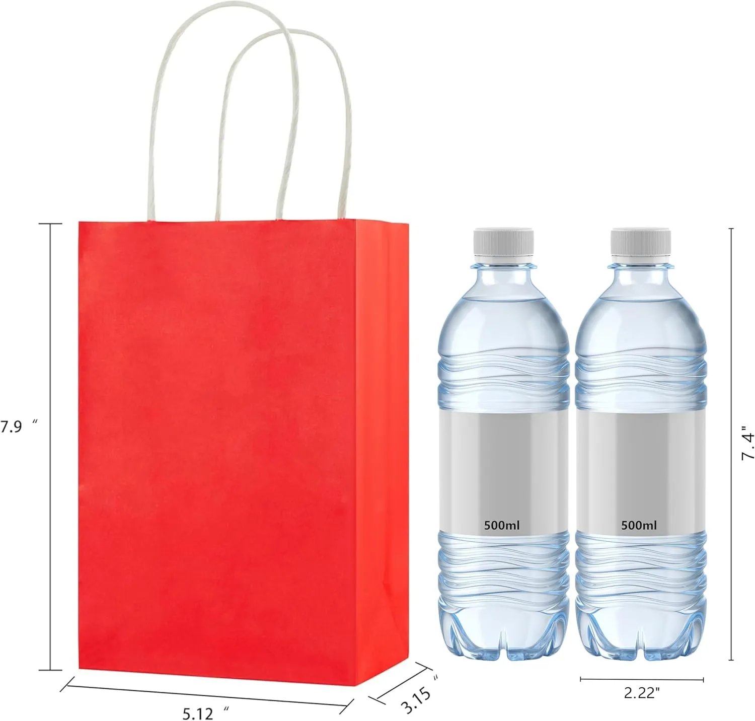 SUNCOLOR 24 Pieces 8" Rainbow Goodie Bags Small Gift Bags with Handle for Party Favor Bags (Rainbow)