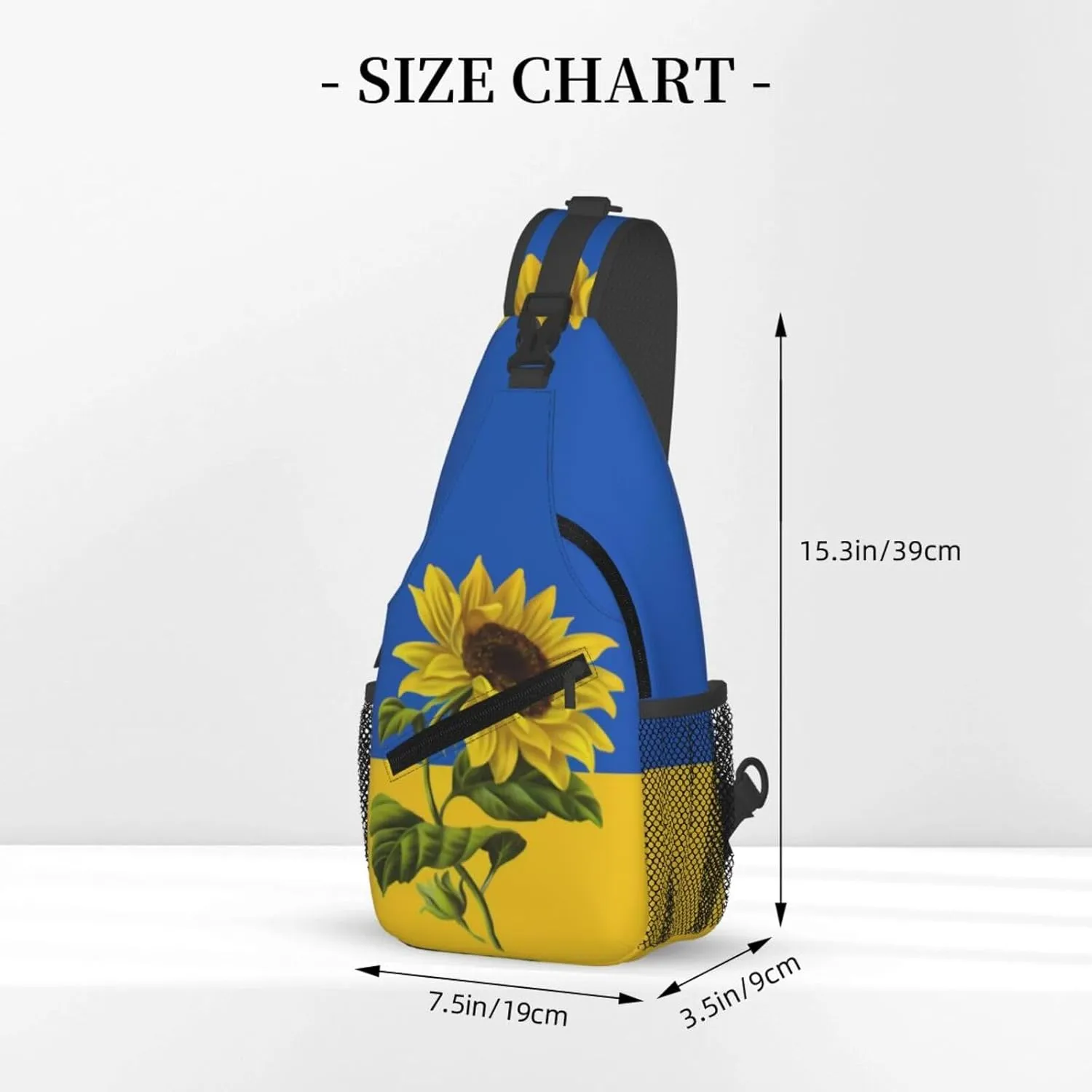 Sunflower Ukrainian Crossbody Backpack Dachshunds Dog Chest Bag Lightweight One Strap Backpack Multipurpose Travel Hiking For Men Women