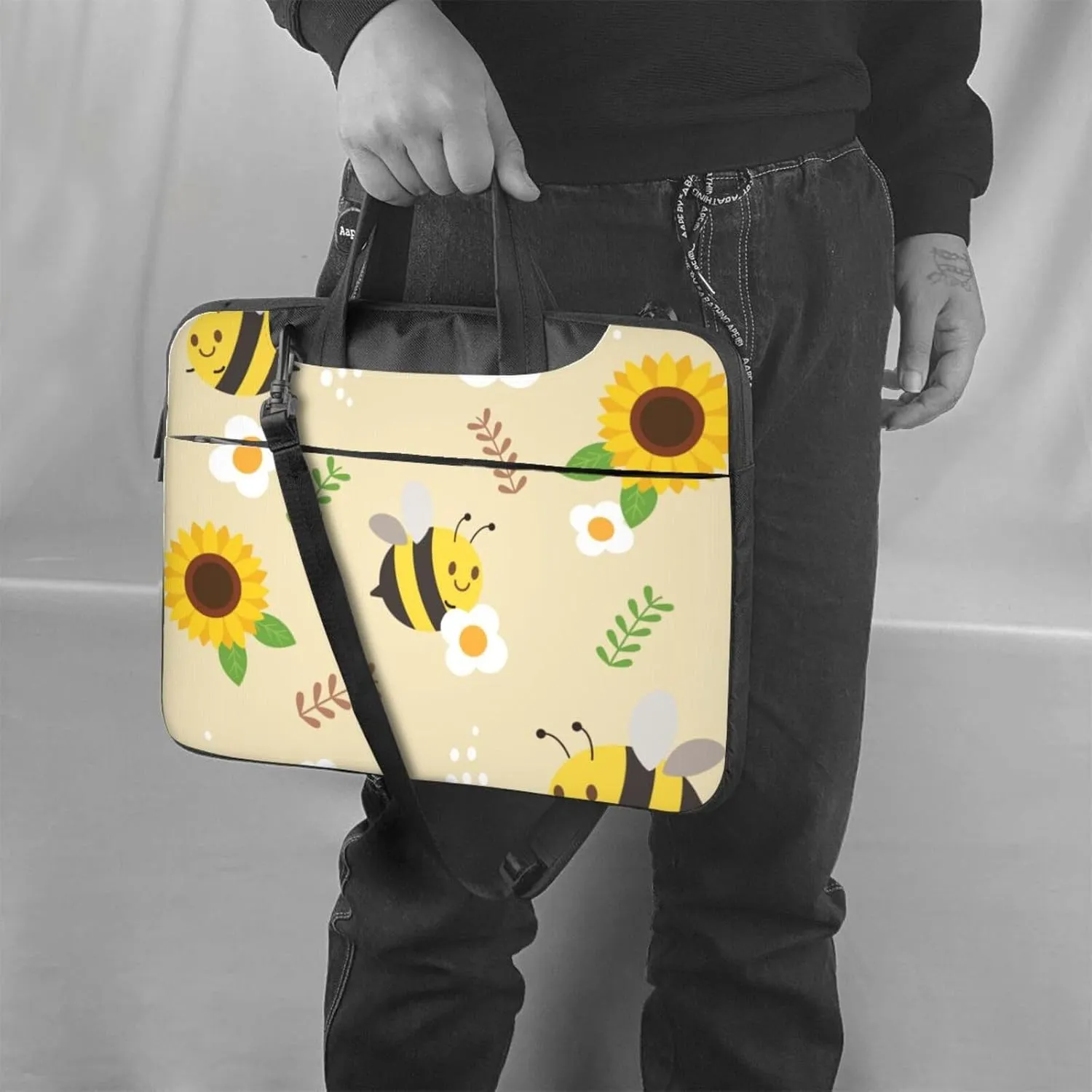Sunflowers Laptop Bag Classic Slim Briefcase Messenger Bag, Spacious, Ergonomic