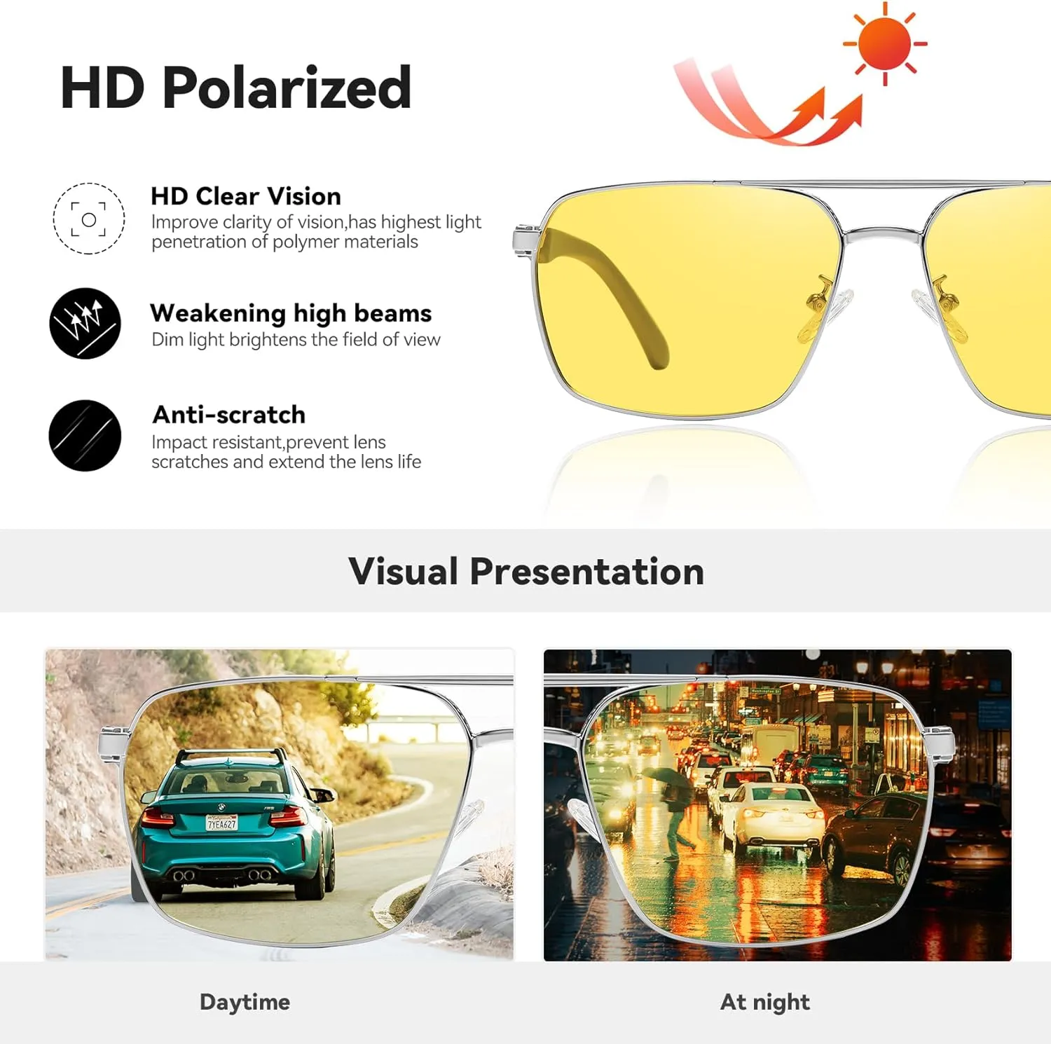 Sunglasses for Men Women Trendy Polarized Sunglasses UV400 Fashion SunGlasses Aviator Sunglasses for Driving Fishing
