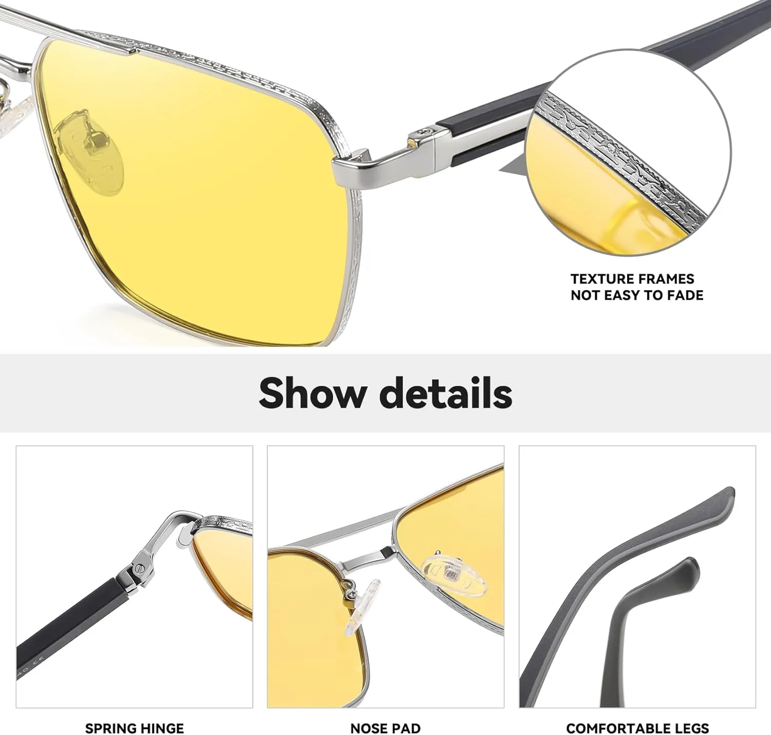 Sunglasses for Men Women Trendy Polarized Sunglasses UV400 Fashion SunGlasses Aviator Sunglasses for Driving Fishing