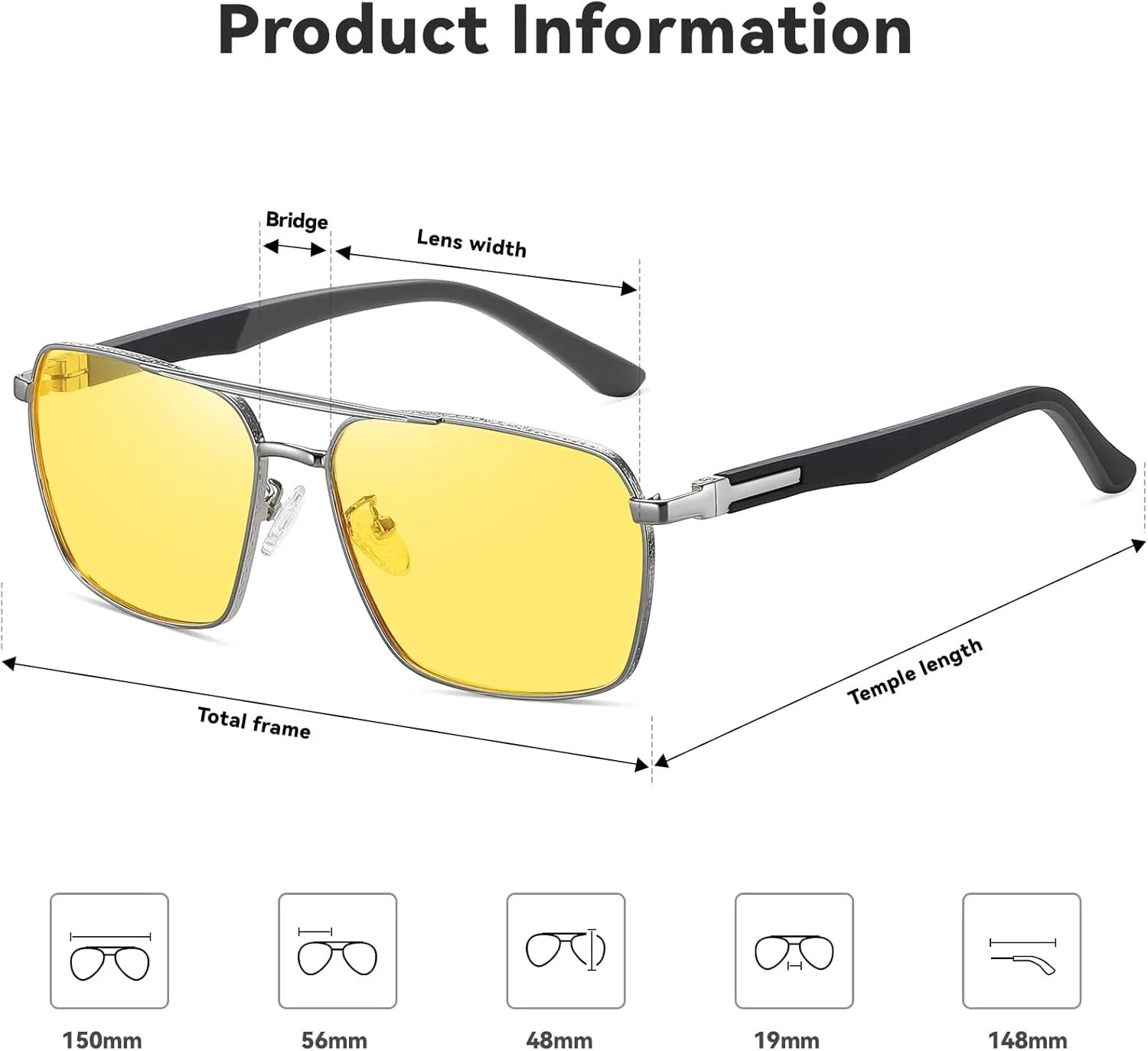 Sunglasses for Men Women Trendy Polarized Sunglasses UV400 Fashion SunGlasses Aviator Sunglasses for Driving Fishing