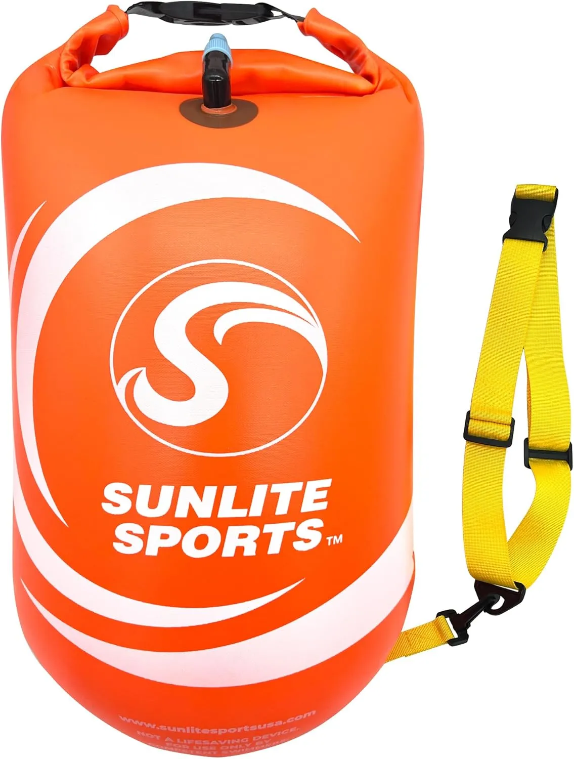 Sunlite Sports Swim Buoy Premium Quality, Highly Visible Waterproof Safety Marine Float Training for Open Water Swimming, for Swimmers, Triatheletes, Kayakers, Snorkelers, Throwable Flotation Device for Adults