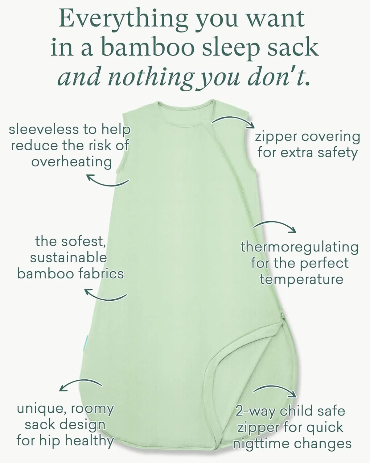 Supersoft Sleep Sack 0.5 TOG, Premium Bamboo Viscose Sleeping Bag Thin Baby Wearable Blanket 2-Way Zipper Sleep Sack