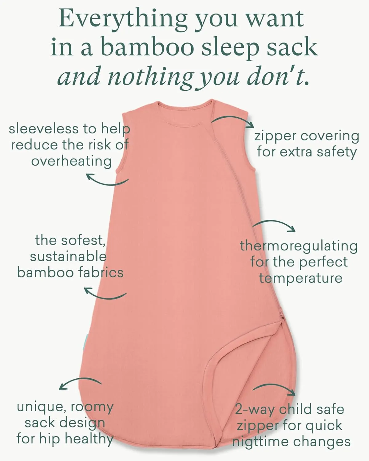 Supersoft Sleep Sack 0.5 TOG, Premium Bamboo Viscose Sleeping Bag Thin Baby Wearable Blanket 2-Way Zipper Sleep Sack