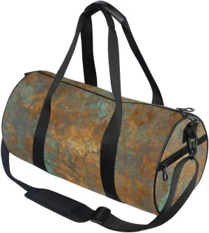 susiyo Small Sports Gym Bag Vintage Bronze Texture Compact Workout Duffle Bags for Men Women