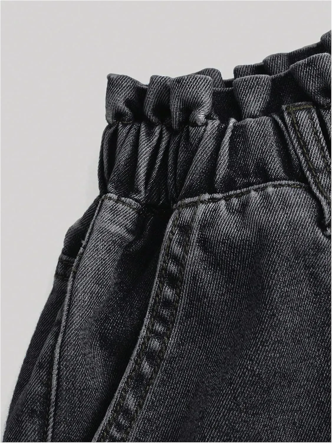 SweatyRocks Girl's Wide Leg Denim Pants Elastic High Waisted Loose Jeans with Pocket