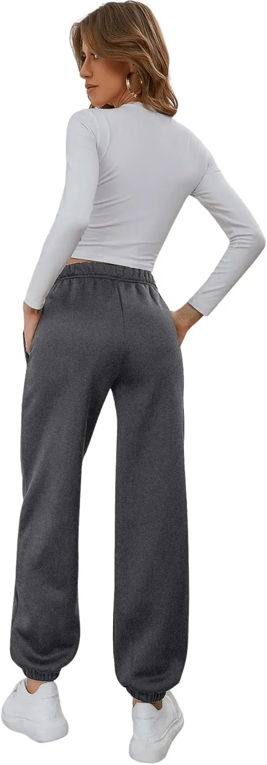 SweatyRocks Women's Elastic High Waist Sweatpants Workout Pocket Jogger Pants