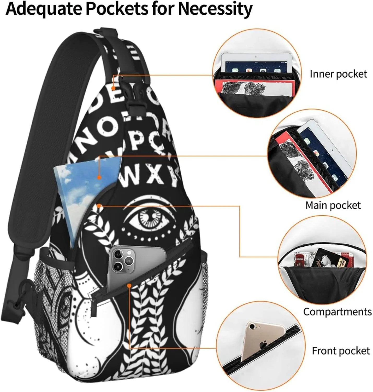Sweet Tang Vintage Skull Dangerous Magical Game Backpack, Black, 15.3"L x 7.5"H x 3.5"W